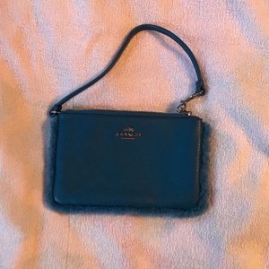 Blue coach wristlet wallet